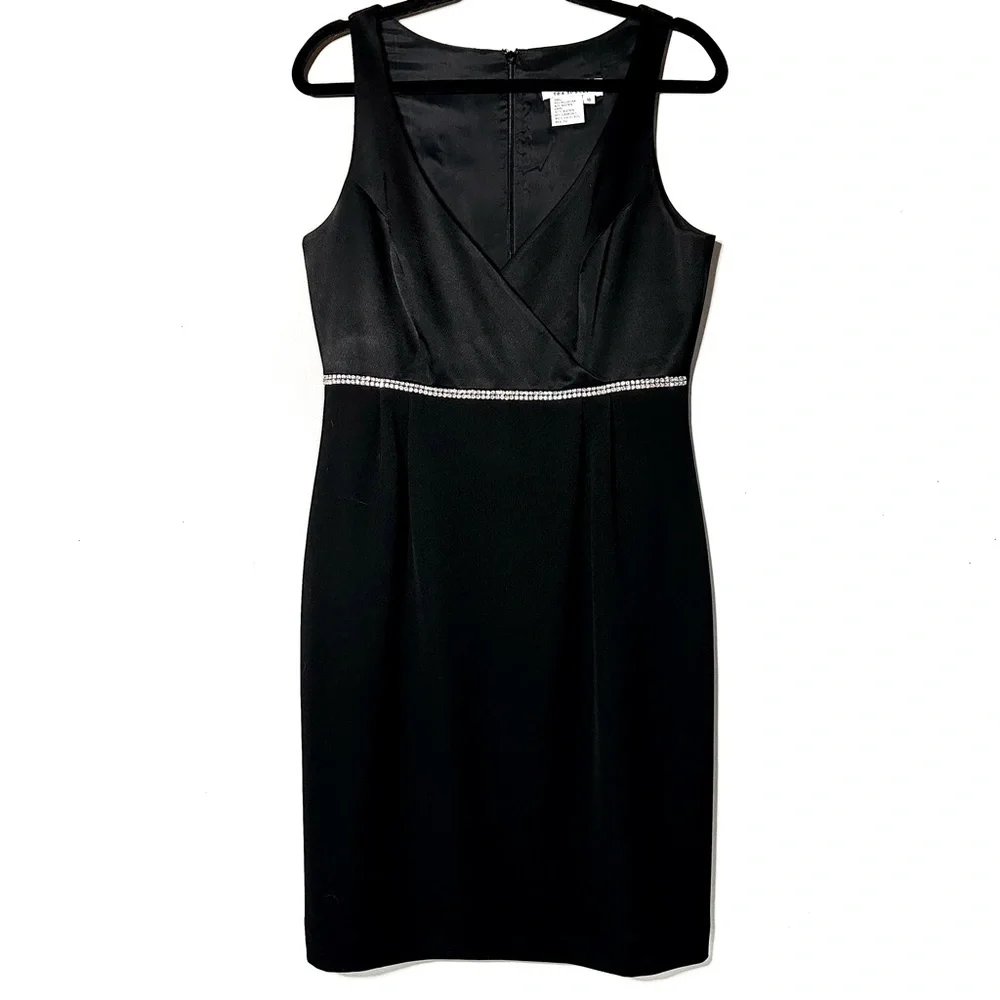 LBD Black Cocktail Dress by Andrea Polizzi for Rex Lester 10 Rhinestones - Picture 10 of 11